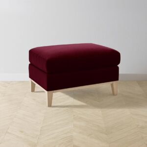 The Ludlow Ottoman - Mohair Crimson