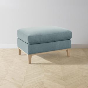 The Ludlow Ottoman - Mohair Slate Blue