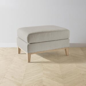 The Ludlow Ottoman - Performance Textured Linen Flax