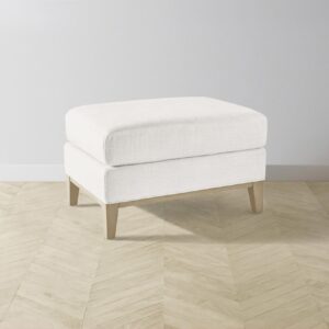 The Ludlow Ottoman - Performance Textured Tweed Snow