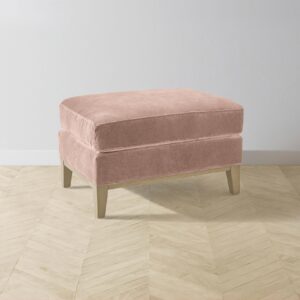 The Ludlow Ottoman - Performance Velvet Dusty Rose