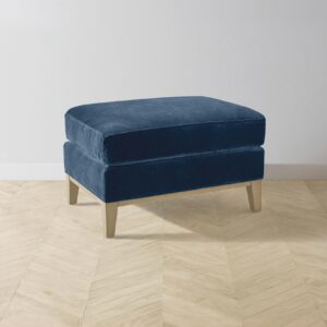 The Ludlow Ottoman - Performance Velvet Sapphire