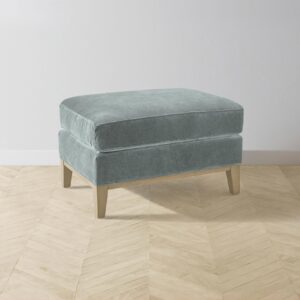 The Ludlow Ottoman - Performance Velvet Seafoam
