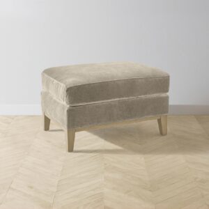 The Ludlow Ottoman - Performance Velvet Taupe