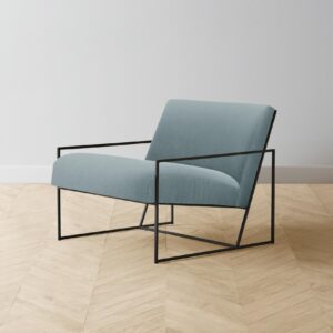 The Mercer Chair - Mohair Slate Blue