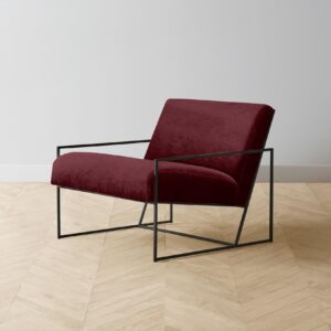 The Mercer Chair - Performance Velvet Merlot