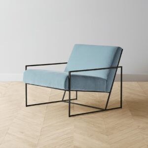 The Mercer Chair - Performance Velvet Sky