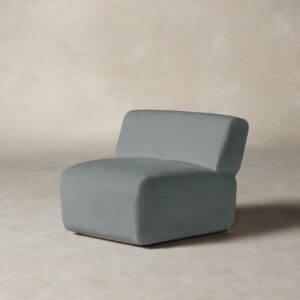 The Miles Modular Chair - Performance Velvet Seafoam