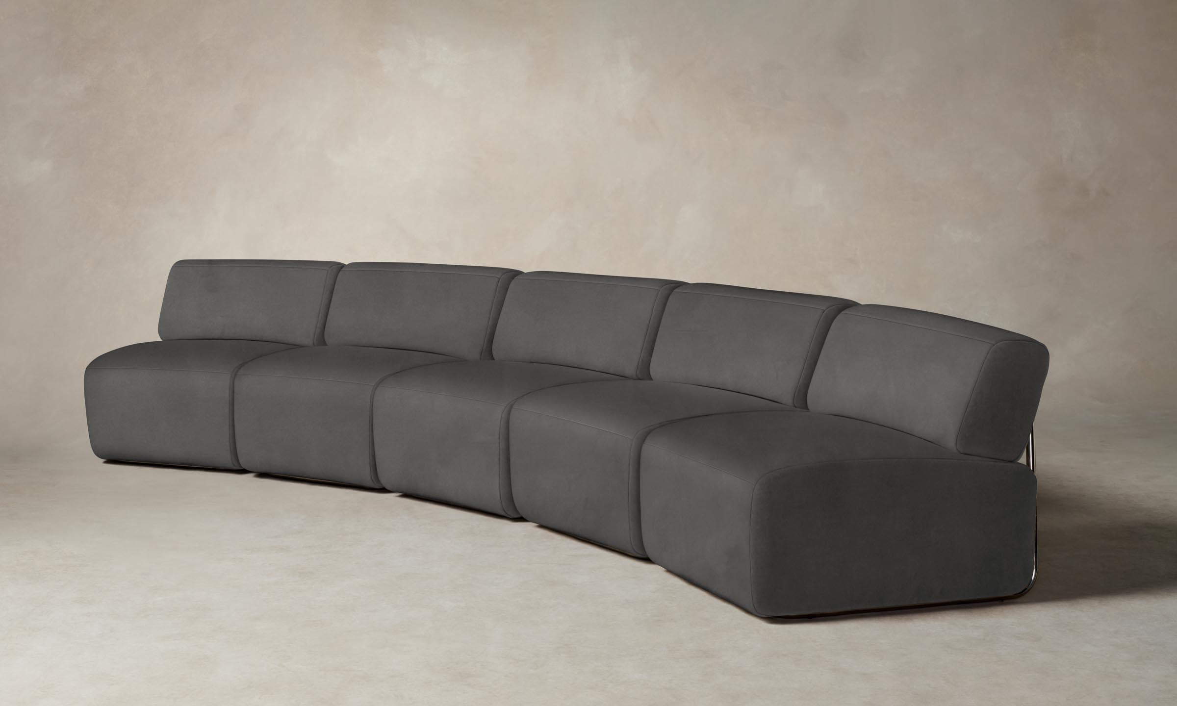 The Miles Modular Sectional - Nubuck Leather Asphalt