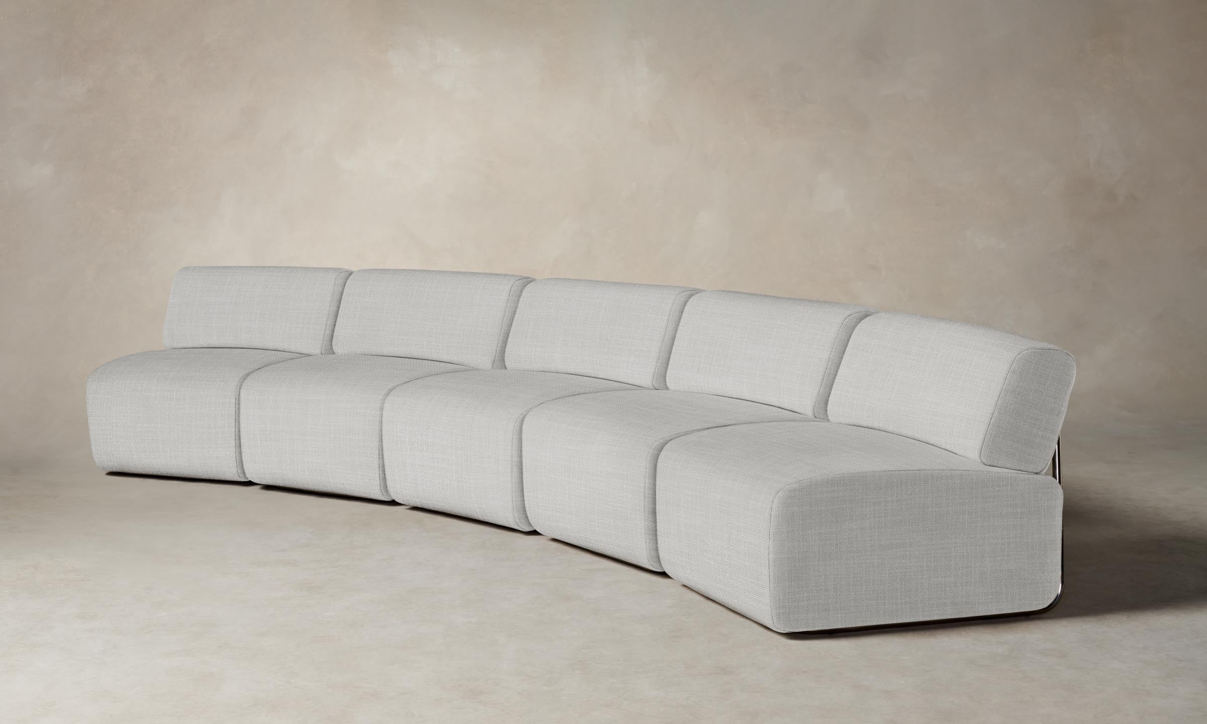 The Miles Modular Sectional - Performance Textured Tweed Snow