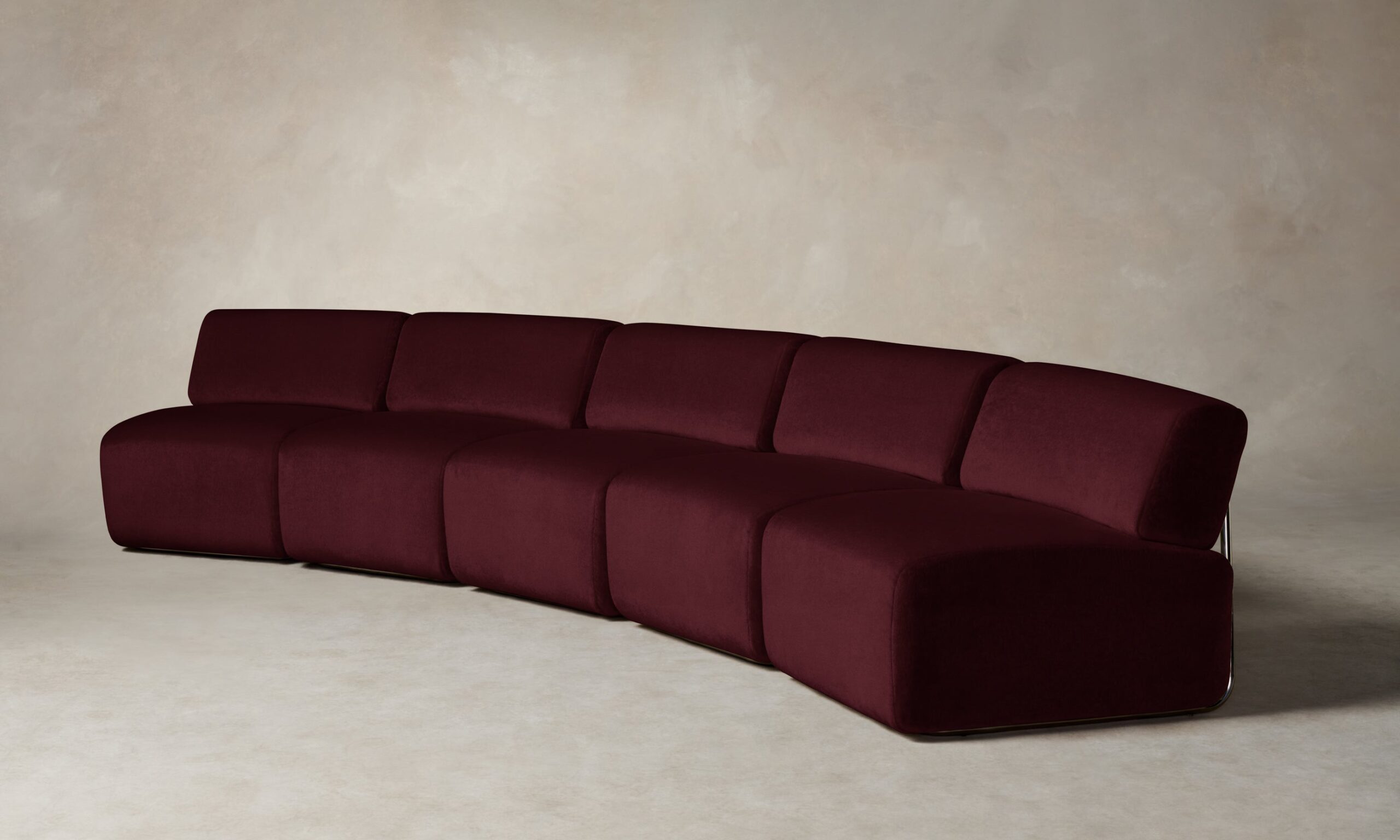 The Miles Modular Sectional - Performance Velvet Merlot