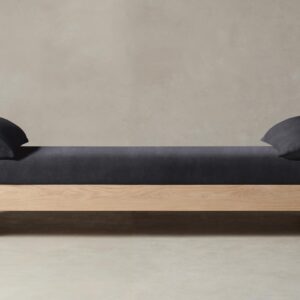 montauk-daybed_performance-velvet-flannel_handwaxed-oak2.0.jpg The Montauk Daybed - Performance Velvet Flannel