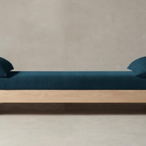 montauk-daybed_performance-velvet-lagoon_handwaxed-oak2.0.jpg The Montauk Daybed - Performance Velvet Lagoon