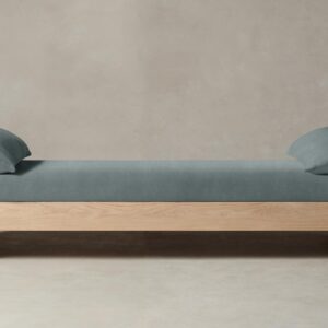 montauk-daybed_performance-velvet-seafoam_handwaxed-oak2.0.jpg The Montauk Daybed - Performance Velvet Seafoam