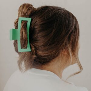 XL Jade Green Rectangle Hair Clip