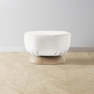 mott-ottoman_belgian-linen-egret_handwaxed-ash2.0.jpg The Mott Stool - Heritage Belgian Linen Egret