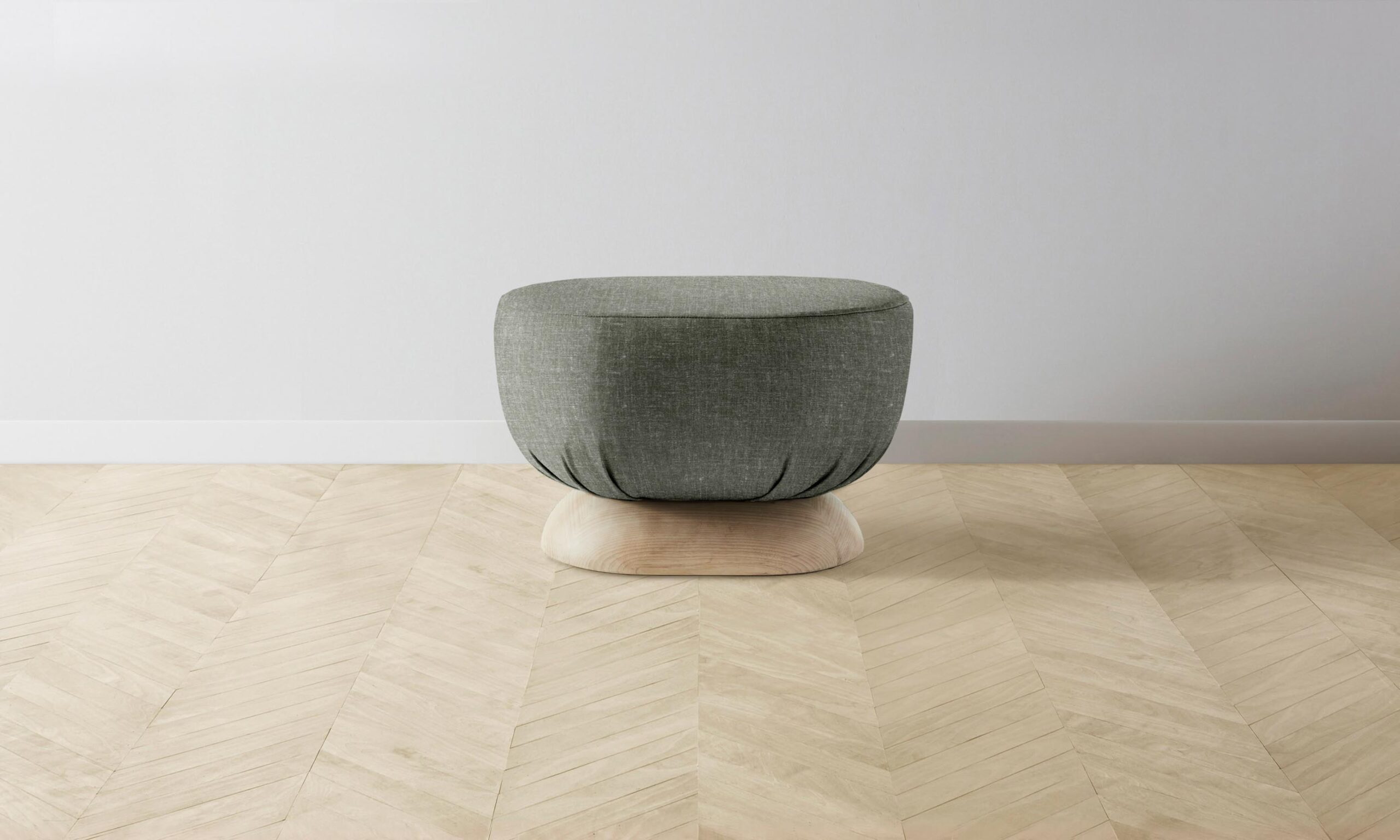 The Mott Stool - Heritage Belgian Linen Thyme