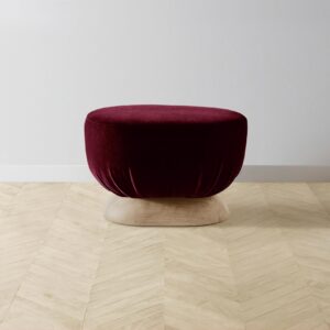 mott-ottoman_mohair-crimson_driftwood2.0.jpg The Mott Stool - Mohair Crimson