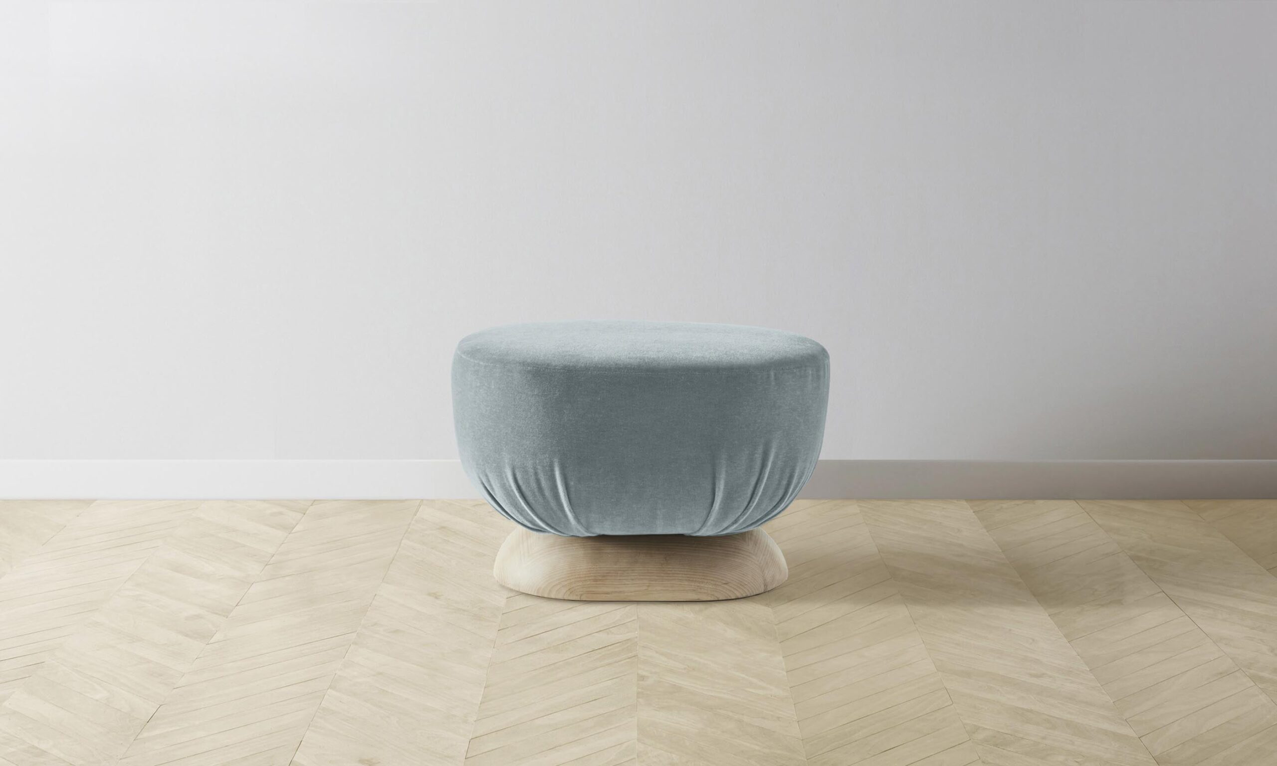 The Mott Stool - Mohair Slate Blue