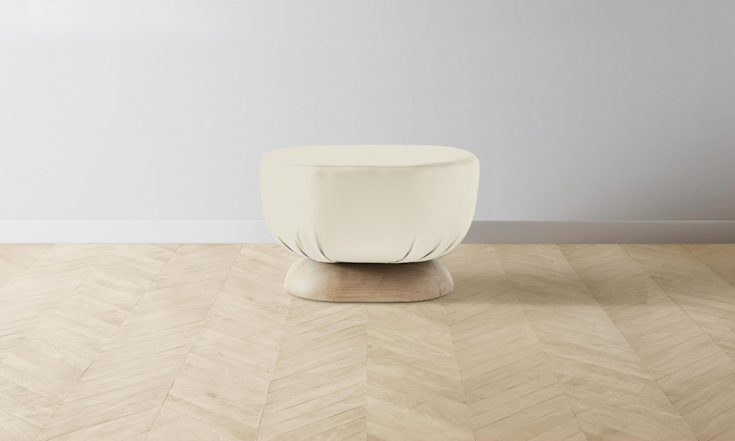 The Mott Stool - Pebbled Leather Swan