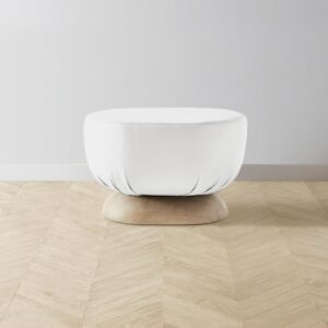 The Mott Stool - Performance Linen Weave Pure White