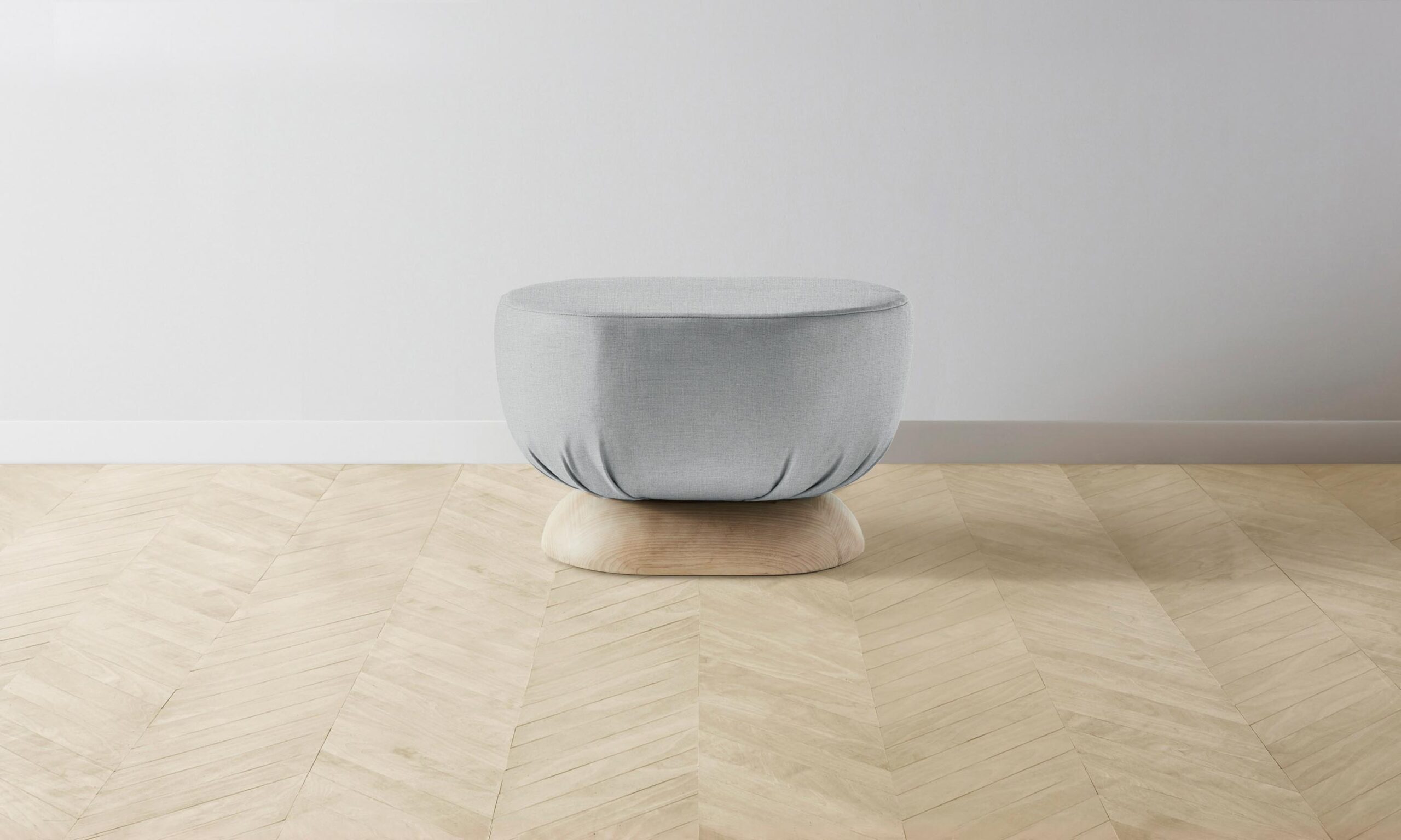 The Mott Stool - Performance Linen Weave Cloud