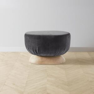 mott-ottoman_performance-velvet-flannel_handwaxed-ash2.0.jpg The Mott Stool - Performance Velvet Flannel