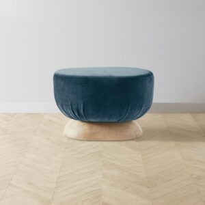 mott-ottoman_performance-velvet-lagoon_handwaxed-ash2.0.jpg The Mott Stool - Performance Velvet Lagoon