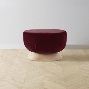 mott-ottoman_performance-velvet-merlot_handwaxed-ash2.0.jpg The Mott Stool - Performance Velvet Merlot