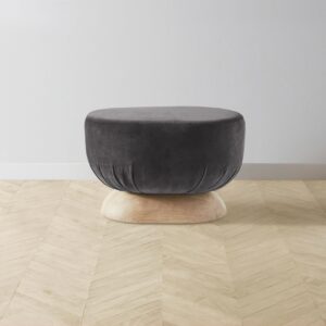 mott-ottoman_performance-velvet-slate_handwaxed-ash2.0.jpg The Mott Stool - Performance Velvet Slate