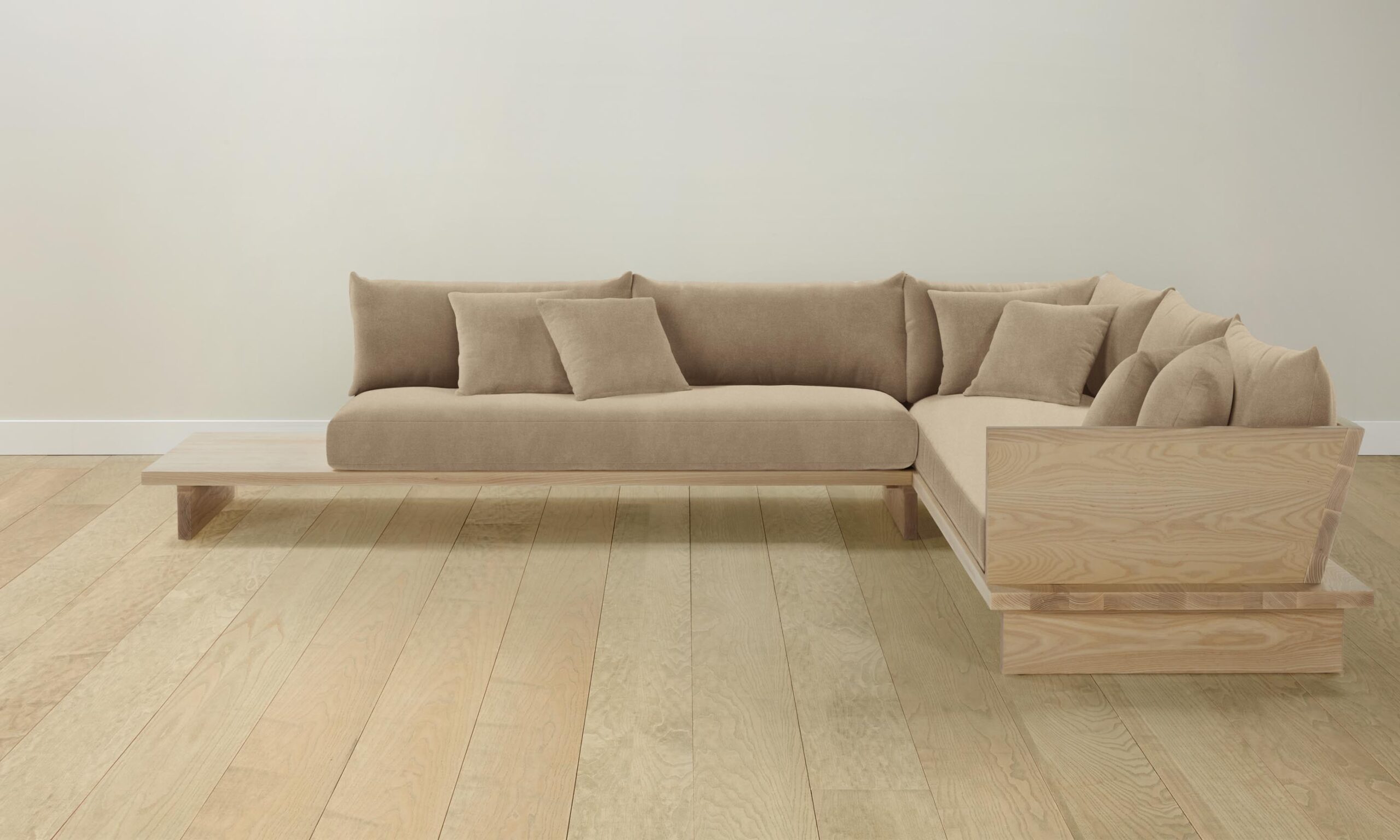 The Muir Sectional - Mohair Almond
