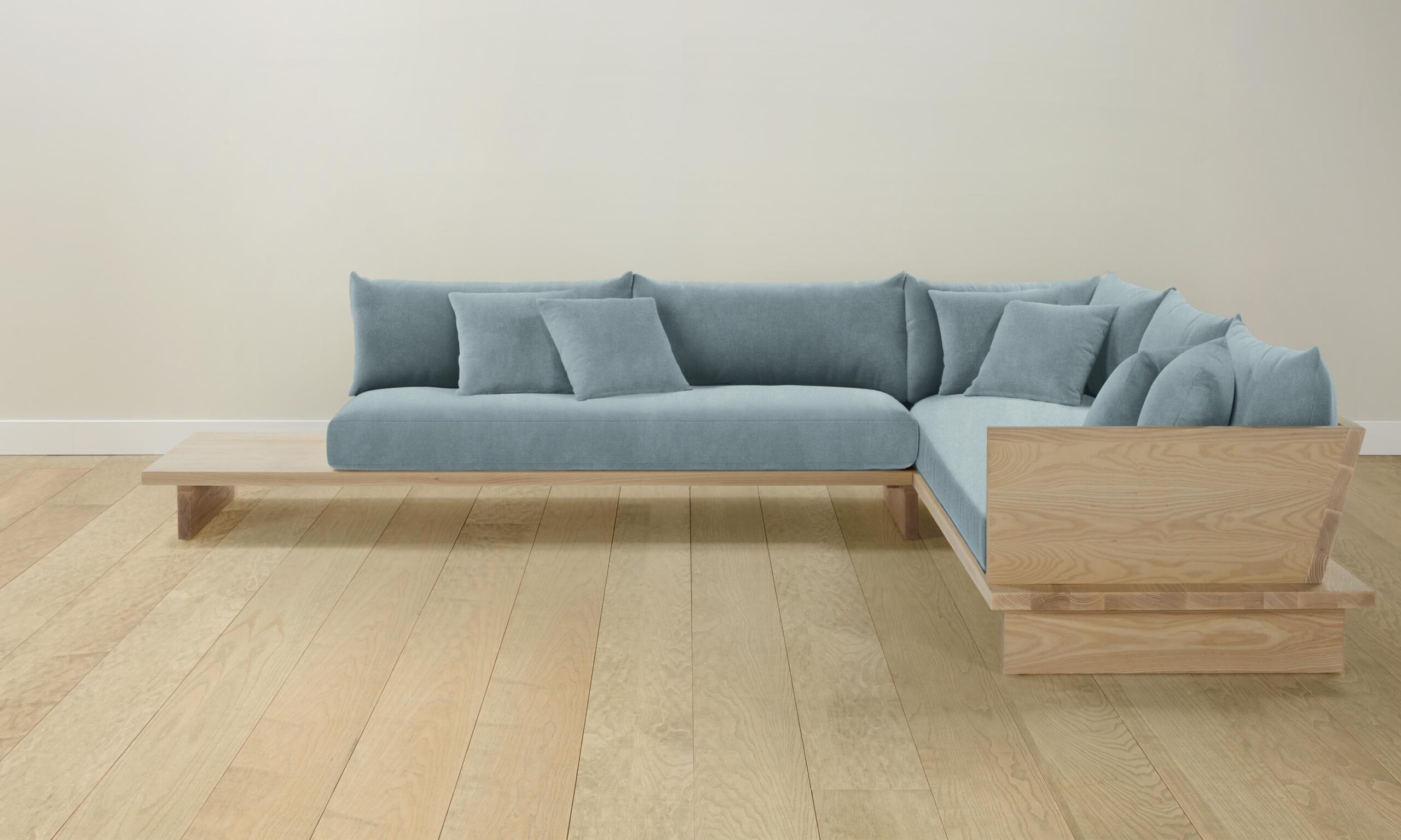The Muir Sectional - Mohair Slate Blue