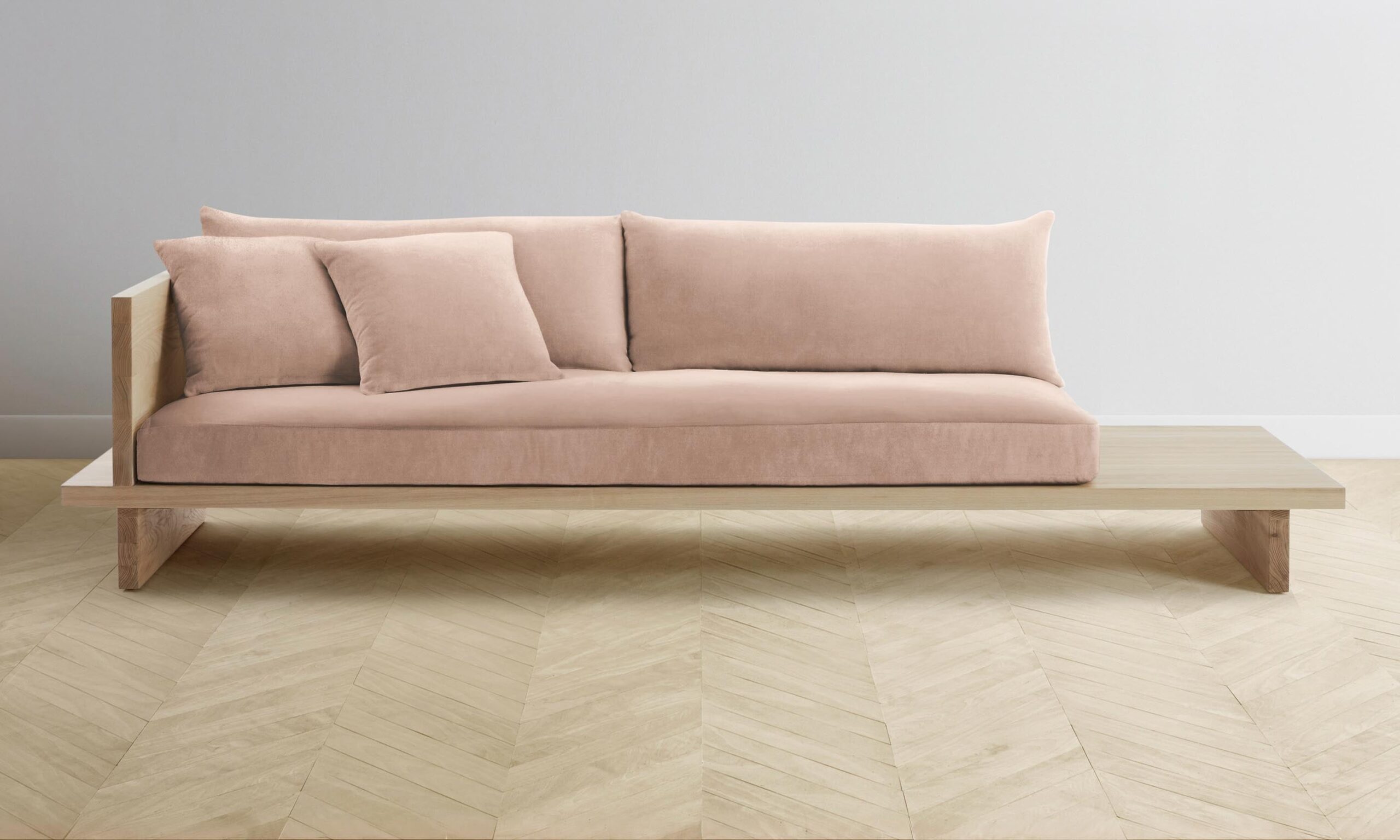 The Muir Sofa - Performance Velvet Dusty Rose