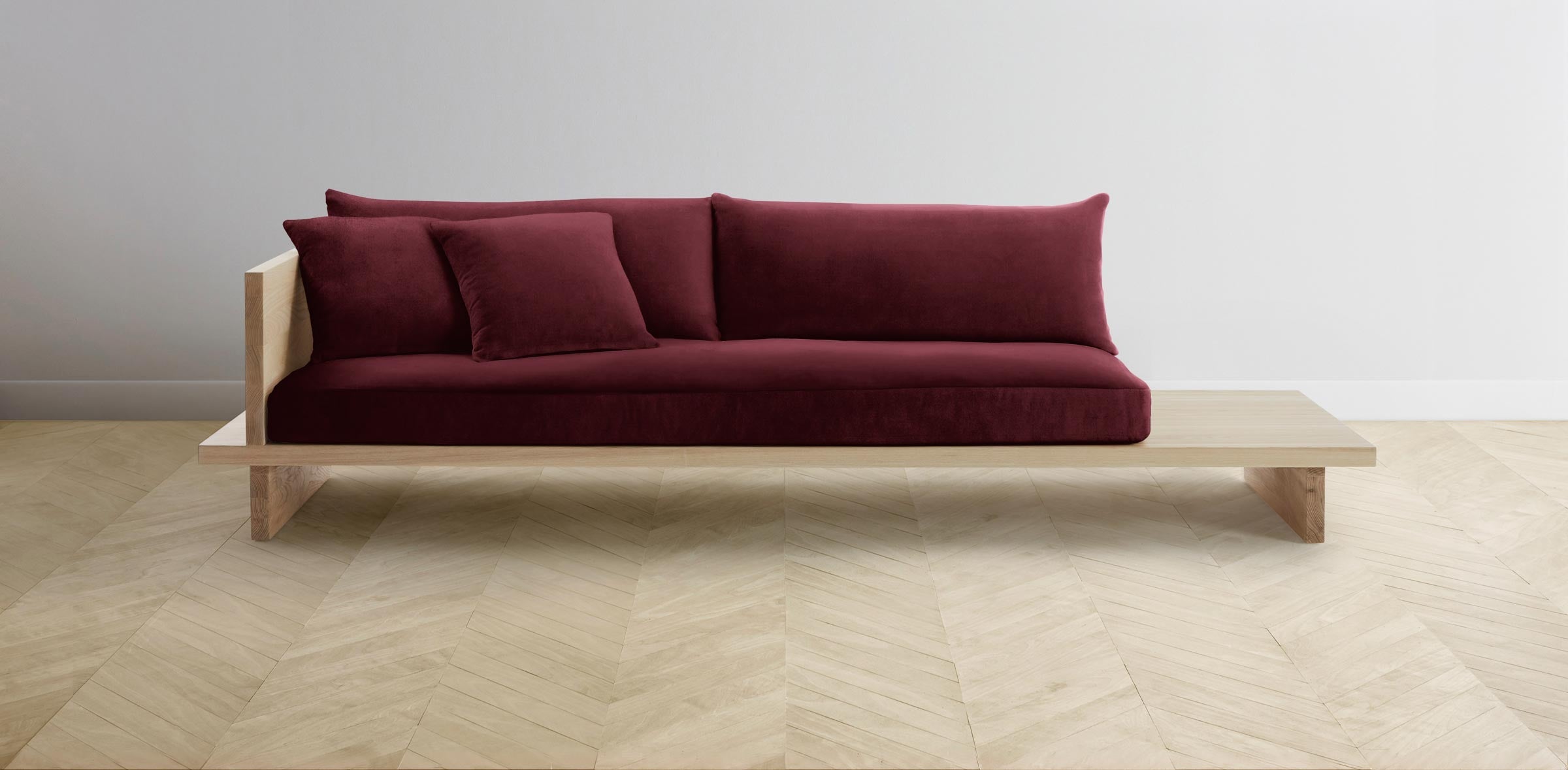 The Muir Sofa - Performance Velvet Merlot