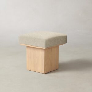 The Mulberry Ottoman - Heritage Belgian Linen Alder