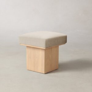 The Mulberry Ottoman - Heritage Belgian Linen Husk