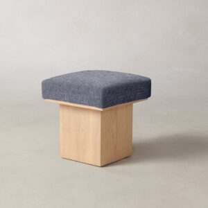 The Mulberry Ottoman - Heritage Belgian Linen Lake