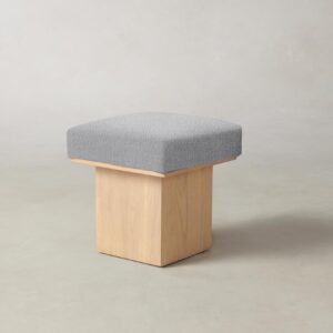 The Mulberry Ottoman - Italian Bouclé Waterfall