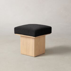 The Mulberry Ottoman - Italian Brushed Wool Pepper