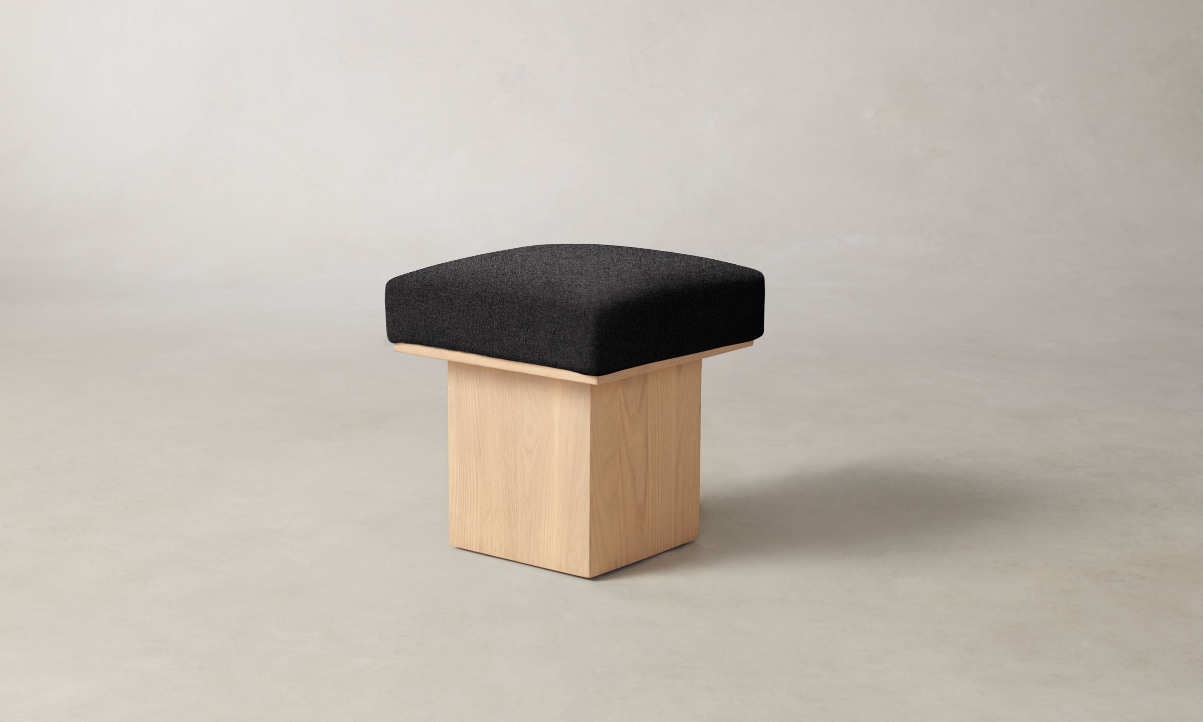 The Mulberry Ottoman - Italian Brushed Wool Pepper
