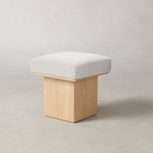 The Mulberry Ottoman - Italian Brushed Wool Vanilla