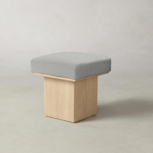 The Mulberry Ottoman - Merino Heather Grey