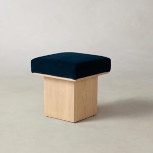 The Mulberry Ottoman - Mohair Admiral