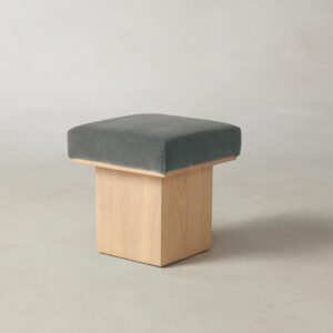 The Mulberry Ottoman - Mohair Fog