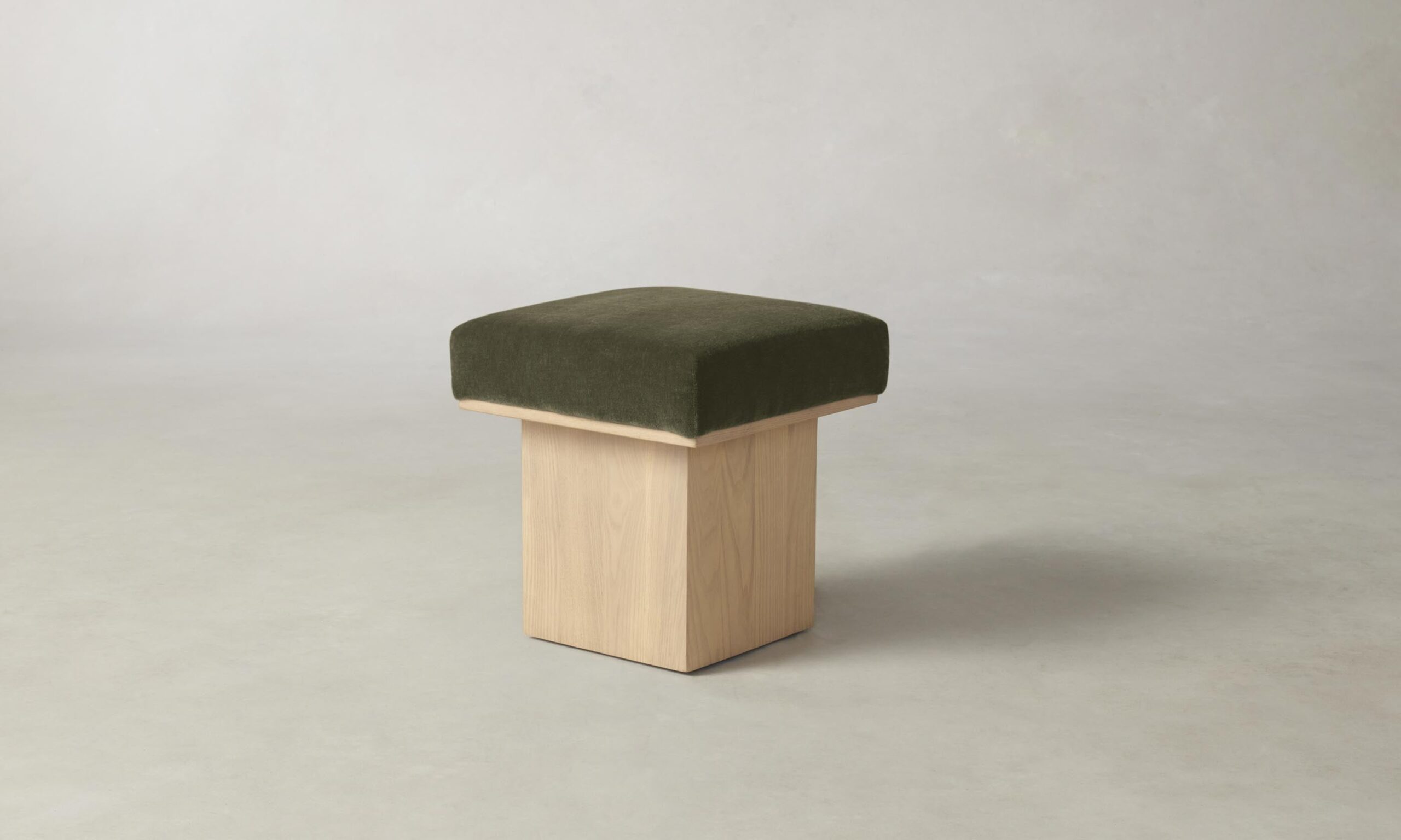 The Mulberry Ottoman - Mohair Moss