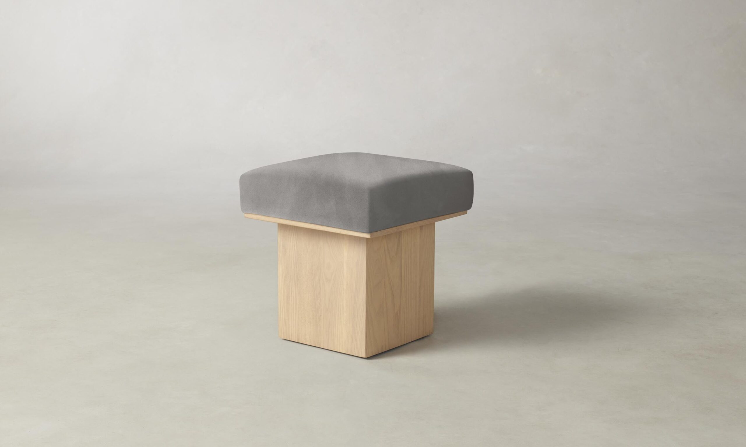 The Mulberry Ottoman - Nubuck Leather Asphalt