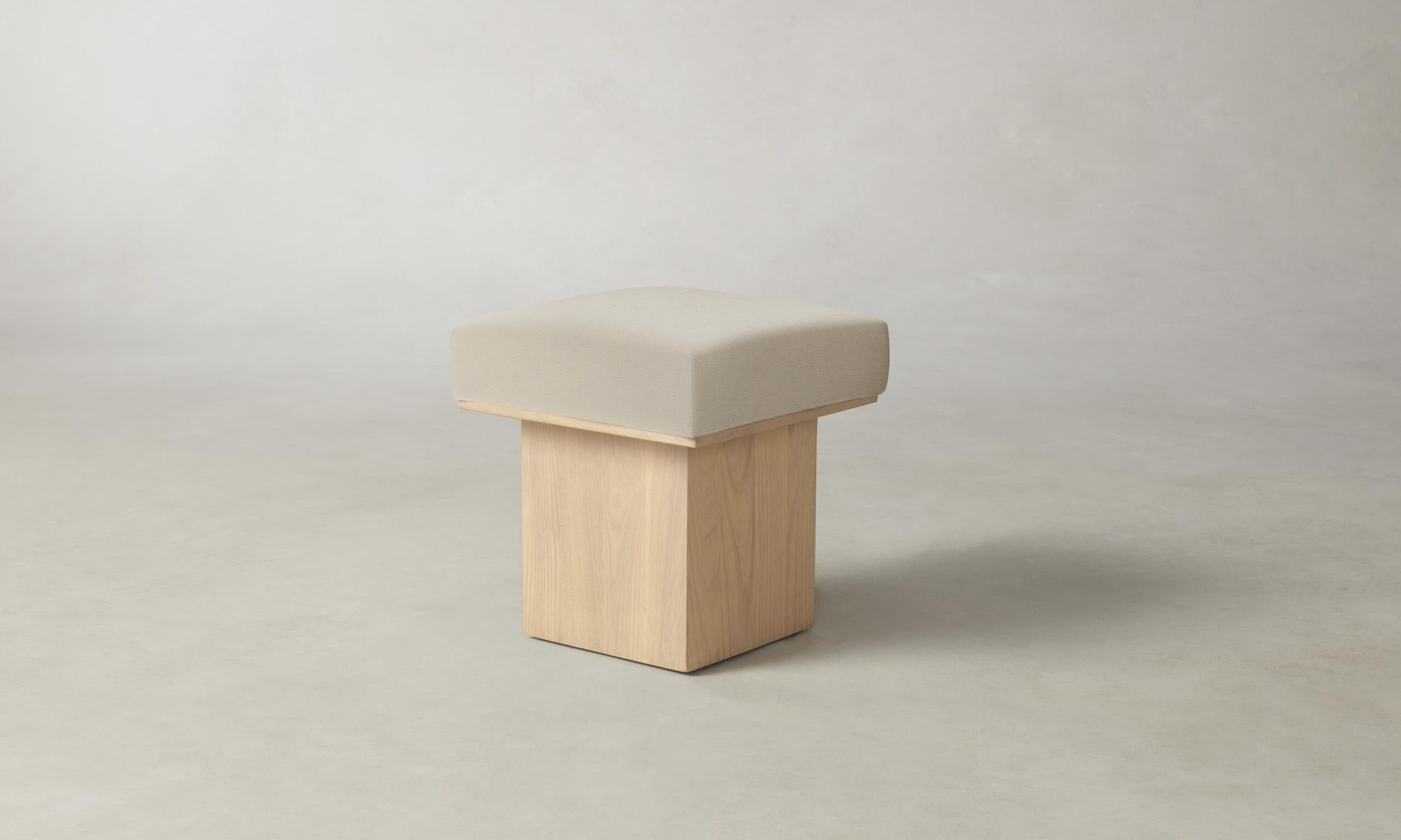 The Mulberry Ottoman - Pebbled Leather Stone