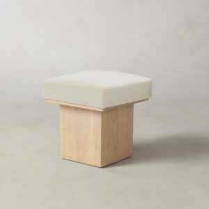 The Mulberry Ottoman - Performance Linen Weave Prairie