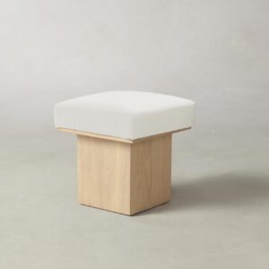 The Mulberry Ottoman - Performance Linen Weave Flour