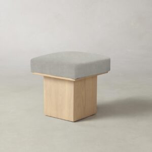 The Mulberry Ottoman - Performance Mélange Weave Flint